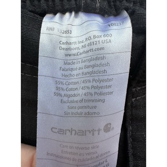 Carhartt Ripstop Cargo Utility Workwear Pants Black Size Large Camping Hiking - Picture 9 of 10